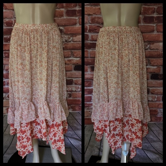 Free People Zuma Drippy Boho Mid Skirt Size 8 NWT - Picture 10 of 11